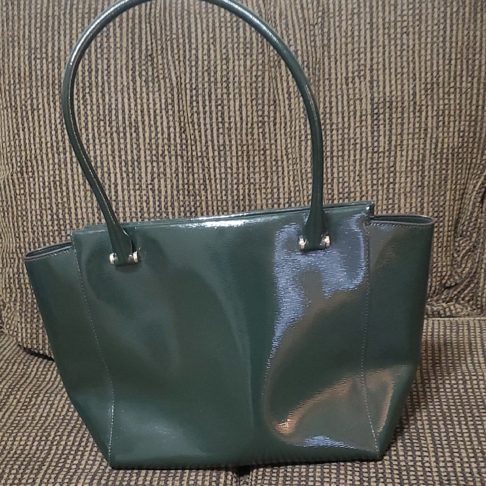 Kate Spade Shiny Dark Green Tote - Picture 4 of 6